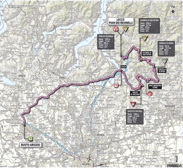 2012 環義大賽 第15站 Busto Arsizio - Lecco/Pian dei Resinelli, 172公里