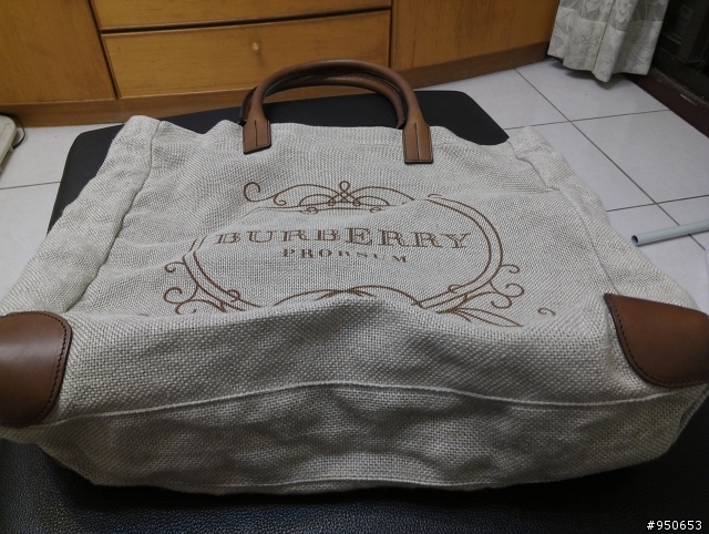 BURBERRY  PRORSUM亞麻海灘風托特包