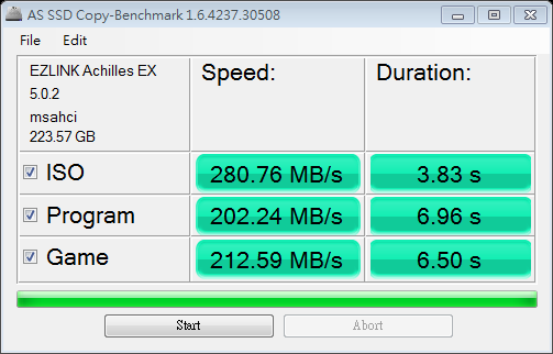 SF2281+美光顆粒的EZLINK Achilles-"EX" 240G測試