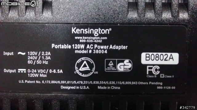 [簡易開箱]美版Kensington 120W"薄型"筆記型電腦電源供應器 K33336US（圖少廢話多）
