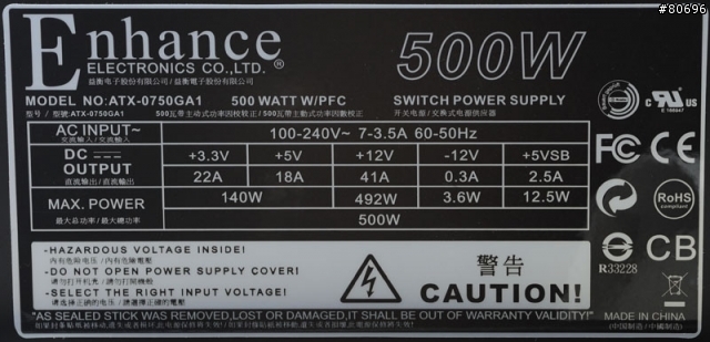 Enhance Golden Commander系列500W/600W電源供應器簡介及測試