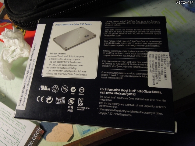 Intel SSD 330系列 120G 開箱~~~