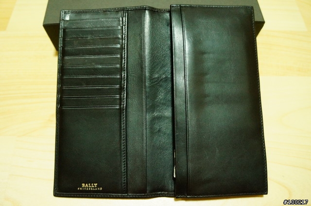 BALLY 紅白條紋深咖啡長夾開箱