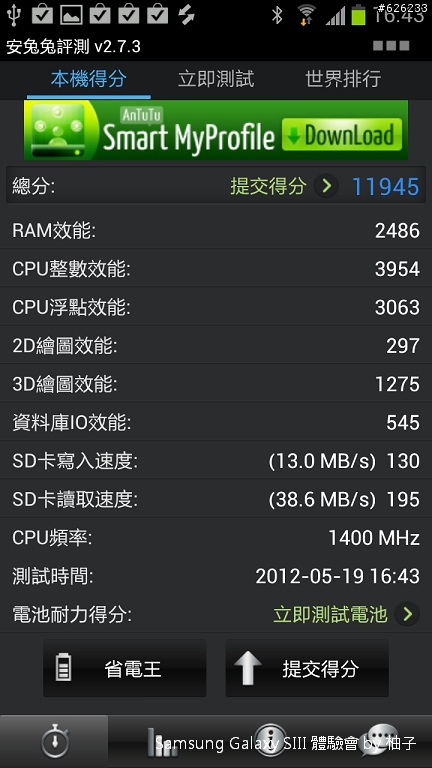 [SIII柚子詳細測試報告]聲‧體‧厲‧行--Galaxy SIII i9300