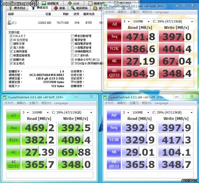 使用132小時的Vertex3與全新Vertex4比較測試