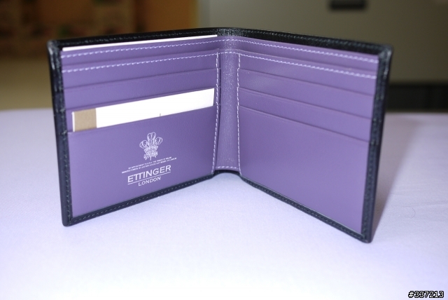 [開箱]Ettinger Purple Leather Billfold Wallet男用皮夾