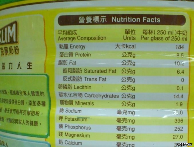 [附圖]市售奶粉蛋白質含量標示方式不一??