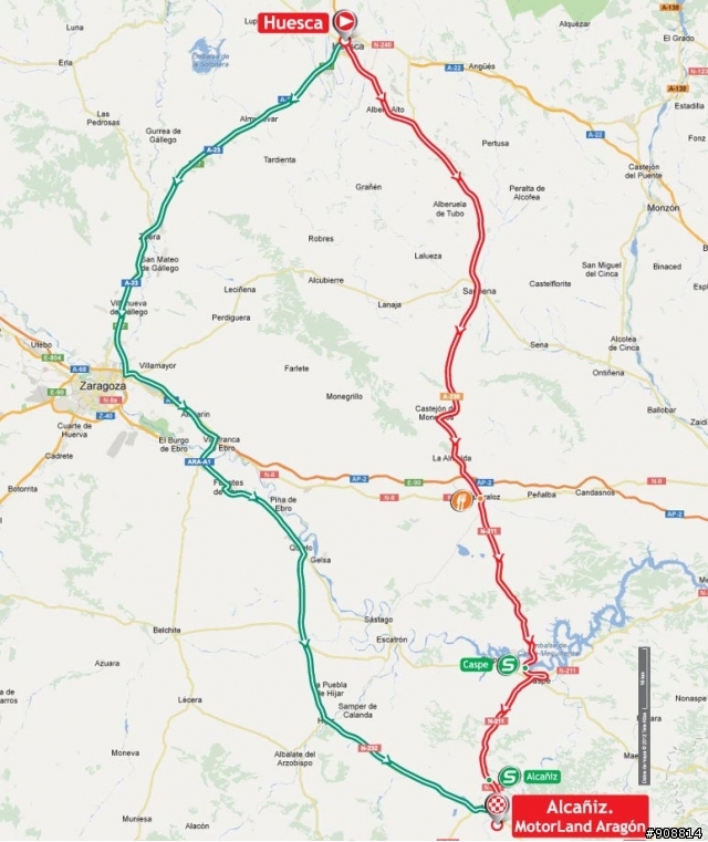 2012 環西班牙大賽 第七站, Huesca → Alcañiz. Motorland Aragón, 160公里