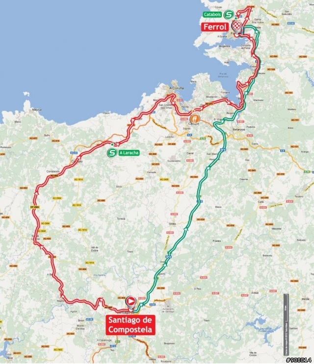 2012 環西班牙大賽 第13站, Santiago de Compostela → Ferrol, 173公里