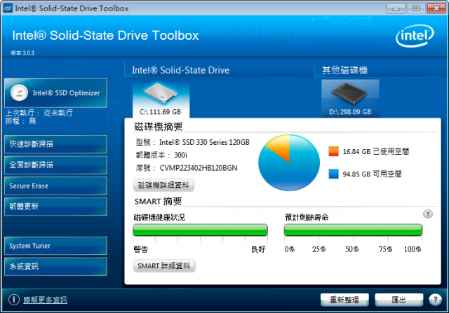 今天去買了一顆Intel 330系列120G 固態硬碟
