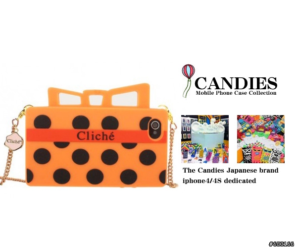 (((●●開箱文)))~Candies-iphone4跟4S-晚宴包圓點側背包,軟殼,保護殼套,超級可愛^^
