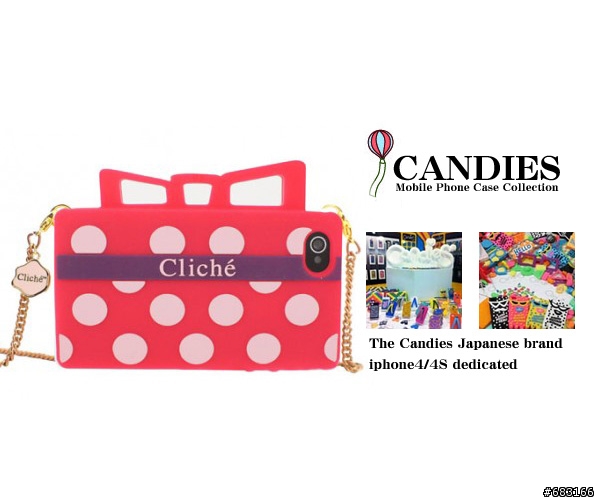 (((●●開箱文)))~Candies-iphone4跟4S-晚宴包圓點側背包,軟殼,保護殼套,超級可愛^^