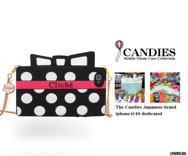 (((●●開箱文)))~Candies-iphone4跟4S-晚宴包圓點側背包,軟殼,保護殼套,超級可愛^^