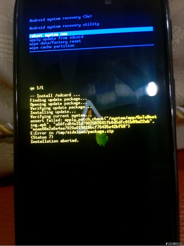 請教關於手動更新出現的Status7