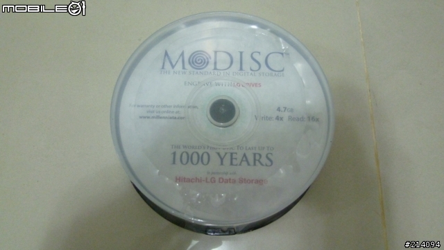 Millenniata M-Disc 千年光碟 開箱