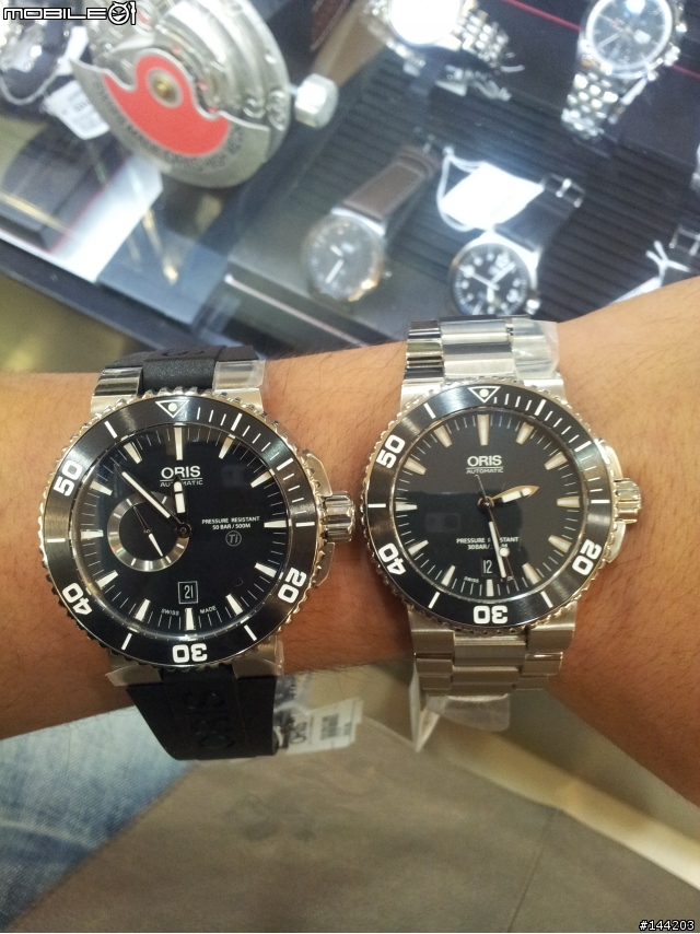 [開箱]2012.09.17 Oris Aquis【鈦】專業500米小秒針潛水機械腕錶-黑/46mm