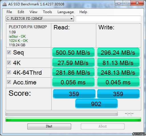 (9/14更新)PLEXTOR M2P 128G，原生SATA3和非原生SATA3與SATA2的測試比較