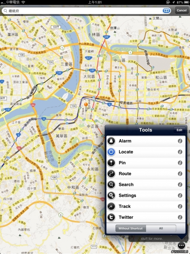 iPad使用替代版「google map」 App