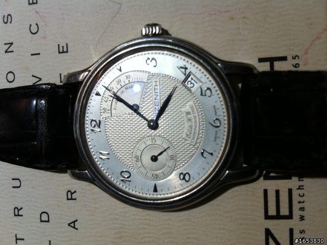 Zenith elite hw chronomaster 手上鍊 超薄 鉑金機械錶
