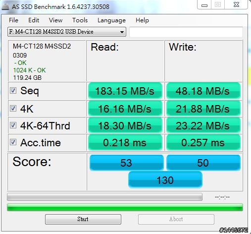 美光 m4 mSATA 128G測試