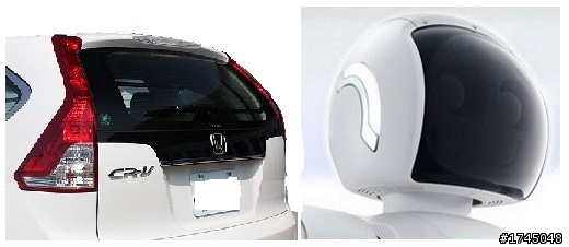 白色CR-V 4代的後面越看越像ASIMO的頭！
