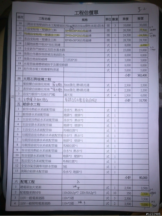 裝潢設計估價單。討論集中帖