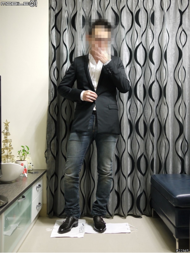 [分享] 暖身吧 西裝外套 X 刷色丹寧 X 雙扣皮鞋
