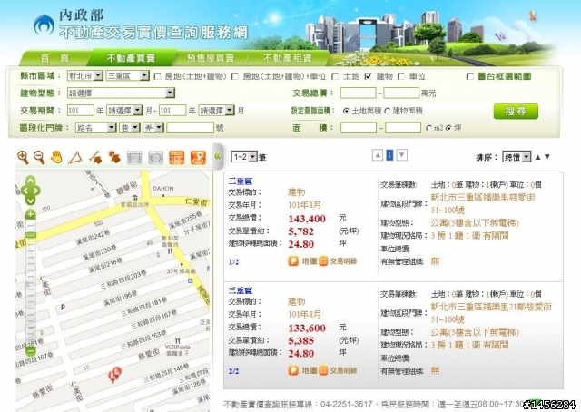 實價登錄之三重價格