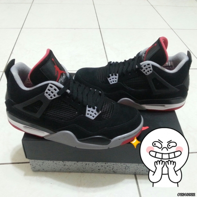 開箱~ air jordan 4 retro BRED 黑紅 小時候夢想 part II