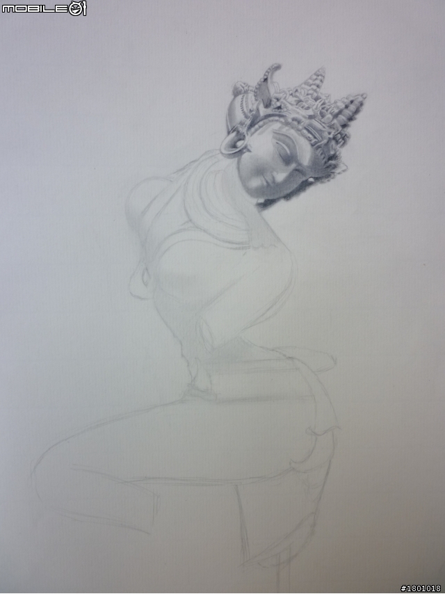 印度飛天女神--素描