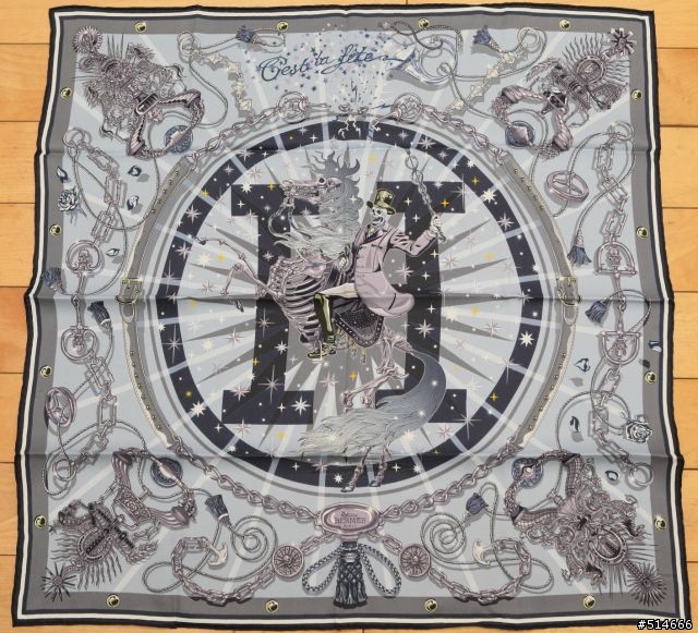 跟著Hermes，淺嘗金屬搖滾--Hermes "C'est La Fète" 絲巾 & "Tête de Cheval" 絲巾環