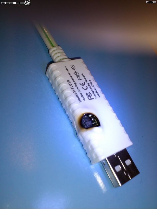 Power4 Micro USB流動發光線..燒掉了..請大家小心!!
