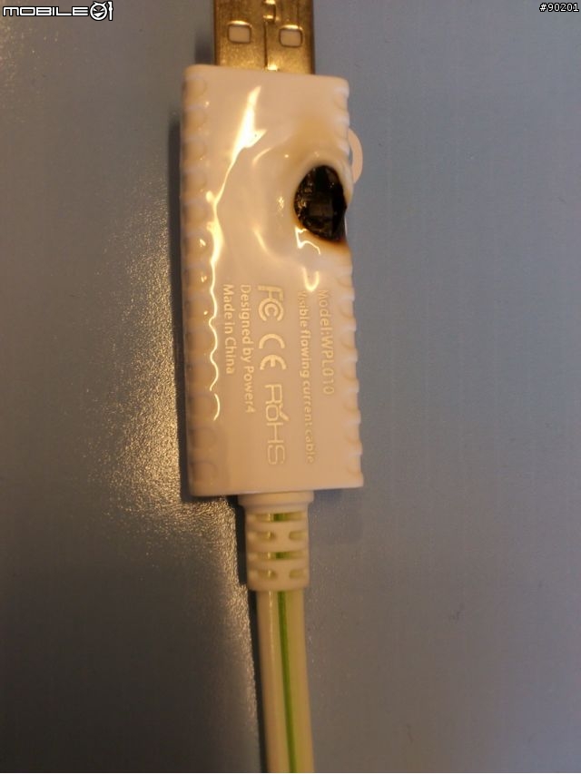 Power4 Micro USB流動發光線..燒掉了..請大家小心!!