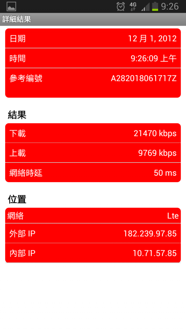 NOTE II N7105 LTE港版速度測試