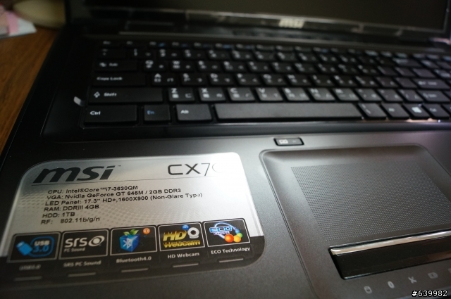 超值筆電MSI CX70 i7-3630QM GT645M顯卡 16GB ram 加裝128GB鎂光M4 SSD，還有1TB硬碟（改裝）