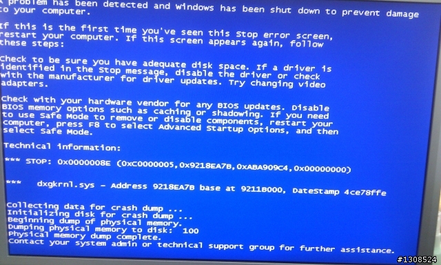 請問電腦藍屏. 這是什麼原因????