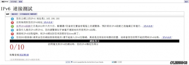 使用了 gogoCLIENT  但是ipv6測試還是過不了
