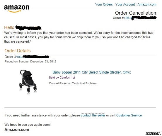 美國Amazon網站標錯價,你下單後他直接給你cancel order