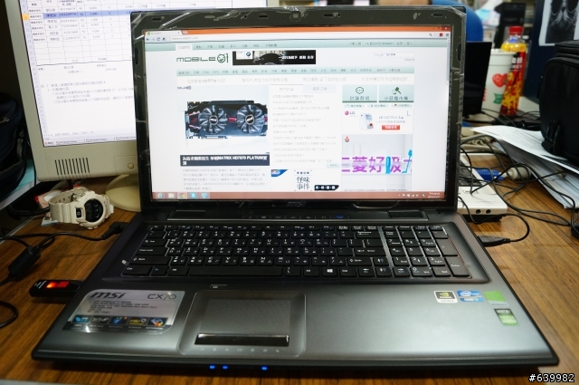 超值筆電MSI CX70 i7-3630QM GT645M顯卡 16GB ram 加裝128GB鎂光M4 SSD，還有1TB硬碟（改裝）