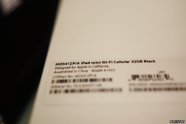[開箱]剛在香港買到iPad mini 32G Wifi+LTE Black