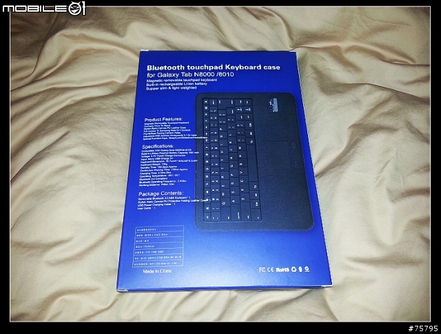 [ 開箱 ] (NOTE 10.1 用) 來分享一下新入手的"Modison"Bluetooth touchpad Keyboard case