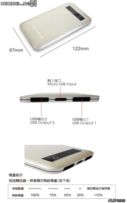 分享【CyberSLIM】大衛肯尼 4000mAh行動電源