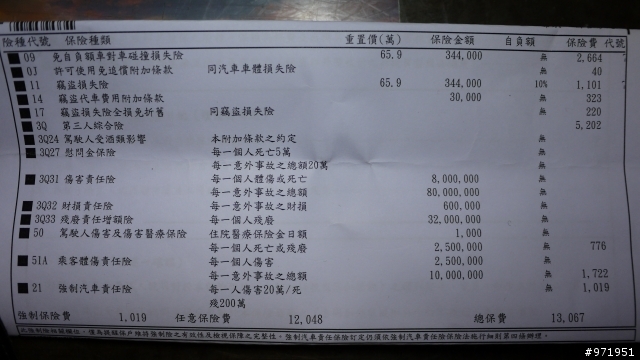請幫我檢視汽車保單(希望這不是月經文)