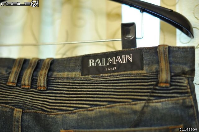[產地直送]2013SS Balmain灰泥上膠褲Slim Biker Jeans
