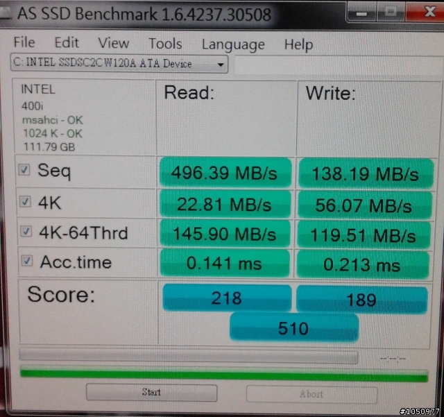 Intel 520 120G SSD 接SATA3怎麼分數反而比較低?
