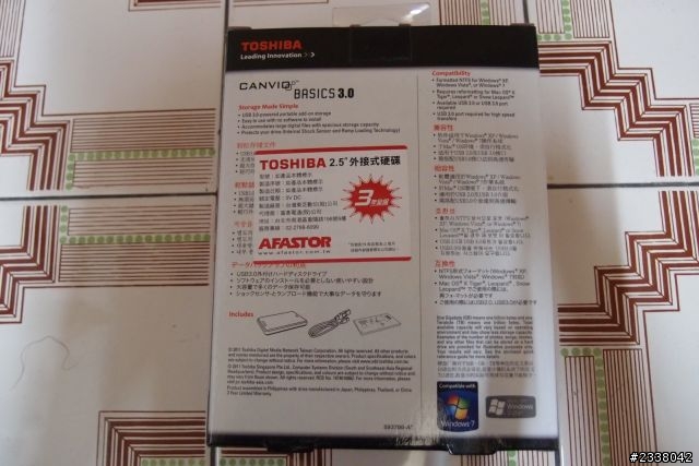 [開箱] TOSHIBA 1.0TB/TO USB3.0 外接硬碟