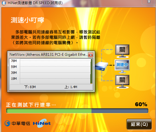 HiNet 100M/100M+ASUS RT-N10U+Tomato Shibby 105 簡單測試
