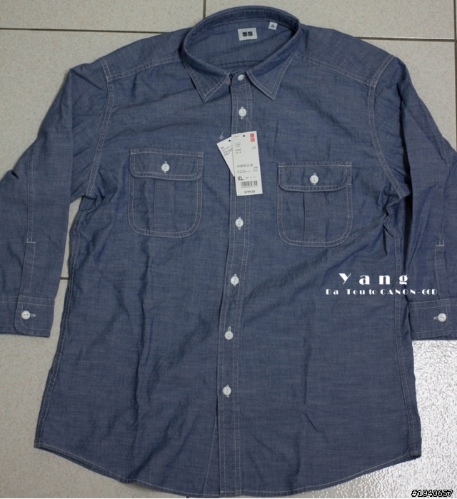 【開箱文】 UNIQLO 七分袖淺藍襯衫