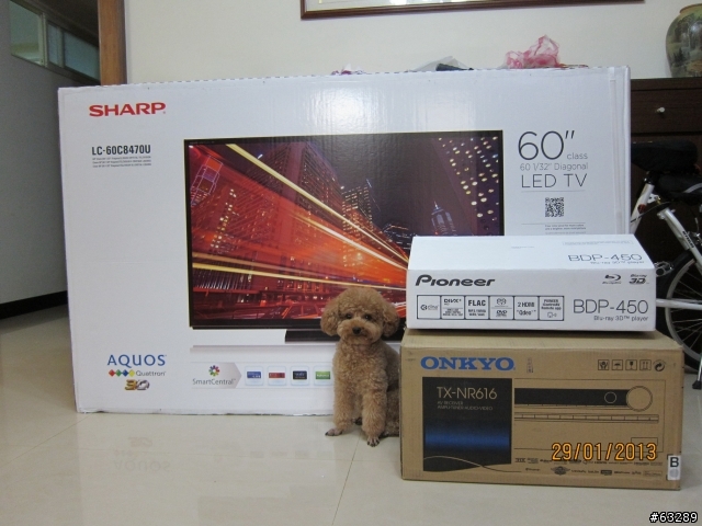 10萬小升級 3D 四原色SHARP LC-60C8470U+ONKYO TX-NR 616