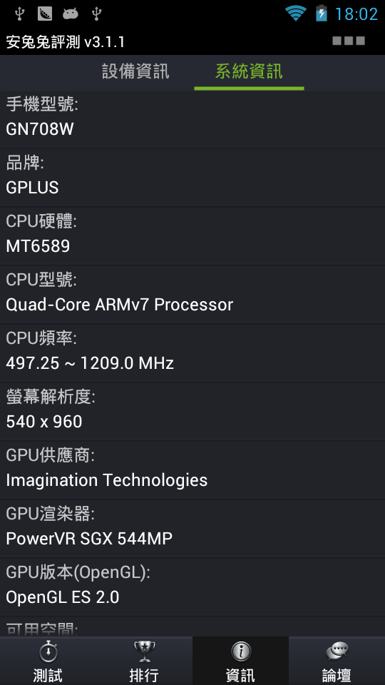MTK6589 四核心 GPLUS GN708w 簡略開箱文